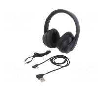 Wireless headphones with microphone | black | 20÷22000Hz | 10m | 32Ω
