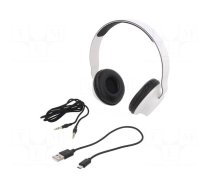 Wireless headphones with microphone | white | 20÷22000Hz | 10m | 32Ω