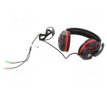 Headphones with microphone | black,red | Jack 3,5mm x2 | 2m | 32Ω