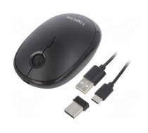 Optical mouse | black | USB A | wireless,Bluetooth 4.0 | 10m