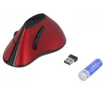 Optical mouse | red | USB | wireless | No.of butt: 5