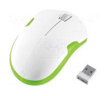 Optical mouse | white,green | USB | wireless | 6÷10m | No.of butt: 3