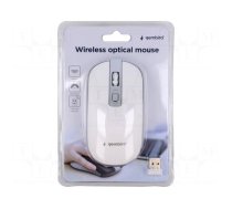 Optical mouse | white,silver | USB A | wireless | 10m | No.of butt: 4