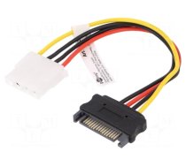 Cable: mains SATA | Molex female,SATA female | 0.17m