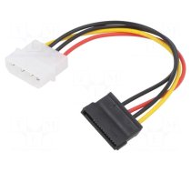 Cable: mains SATA | Molex male,SATA 15pin female | 0.18m