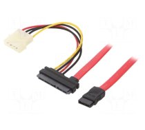 Cable: mains SATA | Molex male,SATA 22pin female,SATA female