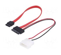 Cable: mains SATA | Molex male,SATA female,Slim SATA female