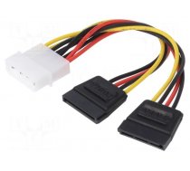 Cable: mains SATA | Molex male,SATA L-Type plug x2 | 0.2m