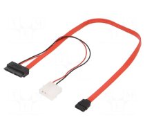 Cable: mains SATA | Molex male,SATA plug,Slim SATA female | 0.45m