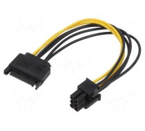 Cable: mains SATA | PCIe 6pin female,SATA 15pin male | 0.18m