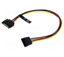 Cable: SATA | SATA 15pin male,SATA 15pin female | 0.3m | 20AWG