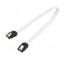 Cable: SATA | SATA plug,both sides | 0.3m | SATA III | white | 6Gbps