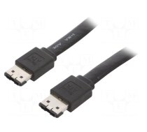 Cable: SATA | SATA plug,both sides | 0.5m | flat,SATA II | black