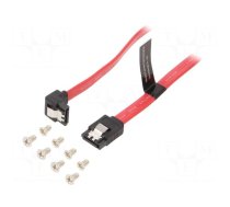 Cable: SATA | SATA plug,both sides | 0.5m | red | Core: Cu,tinned