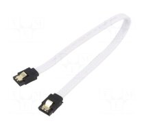 Cable: SATA | SATA plug,both sides | 0.5m | SATA III | white | 6Gbps