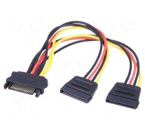 Cable: SATA | SATA plug,SATA L-Type plug x2 | 0.2m | SATA III