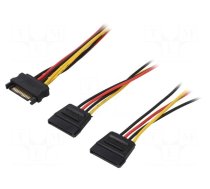 Cable: SATA | SATA plug,SATA L-Type plug x2 | 0.5m | SATA III