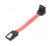 Cable: SATA | SATA plug,SATA plug angled | 0.1m | SATA III | red