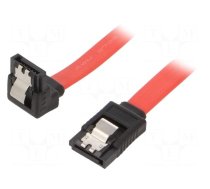 Cable: SATA | SATA plug,SATA plug angled | 0.3m | SATA III | red