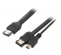 Cable: SATA | SATA plug,USB B mini plug,both sides | 1m | black