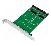 SATA to M.2 adapter | Poles number: 2 | silver | Support: SATA,SSD