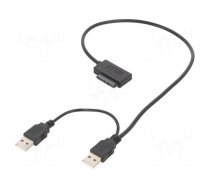 USB to SATA adapter | SATA plug,USB A plug x2 | 0.5m