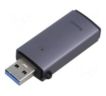Card reader: memory | USB A plug | USB 3.0 | microSD,SD | grey