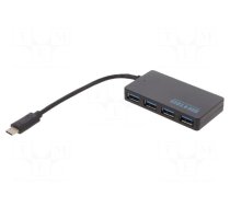 Hub USB | USB A socket x4,USB C plug | USB 3.1 | black | 0.1m