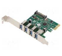PC extension card: PCIe | USB A socket x4 | USB 3.0 | 5Gbps | 0÷70°C