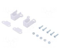 Bracket | white | Holder mat: plastic | 19mm | 2pcs.