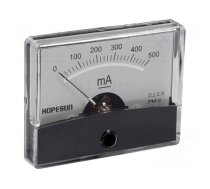 Ammeter | on panel | I DC: 0÷500mA | Class: 2.5 | 60x47mm