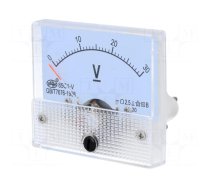 Voltmeter | on panel | 0÷30V | Class: 2.5 | Int.resist: 15kΩ | Ø50mm