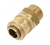 Quick connection coupling EURO | brass | Ext.thread: 1/2"