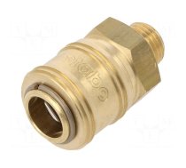 Quick connection coupling EURO | brass | Ext.thread: 1/4"