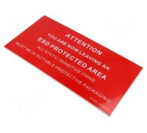 Information board | ESD | 150x300mm | red | Language: EN