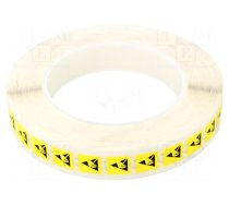 Self-adhesive label | ESD | 12x12mm | 1000pcs | reel | yellow-black