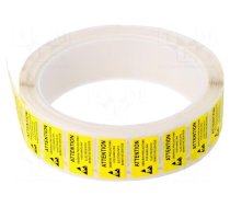 Self-adhesive label | ESD | 12x22mm | 1000pcs | reel | yellow-black