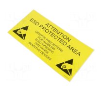 Self-adhesive label | ESD | 300x150mm | yellow-black