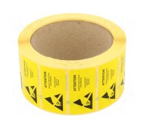 Self-adhesive label | ESD | 50x25mm | 1000pcs | reel | yellow-black