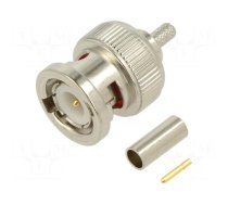 Connector: BNC | plug | male | straight | 50Ω | crimped | for cable | POM