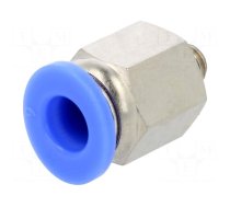 Push-in fitting | straight | -0.95÷15bar | nickel plated brass