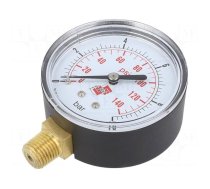 Manometer | 0÷10bar | non-aggressive liquids,inert gases | 63mm