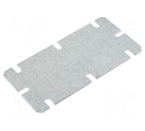 Mounting plate | steel | W: 48mm | L: 98mm | Thk: 1.5mm | Plating: zinc