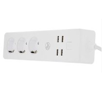 Tellur WiFi Power Strip, 3 Outlets, 4*USB 4A, 2200W, 10A, 1.8m