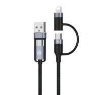 Tellur 4in1 Cable USB/Type-C to Type-C (PD65W)/Lightning (PD20W) 1m black