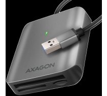 Axagon Aluminum high-speed USB-A 3.2 Gen 1 memory card reader. 3 slots, UHS-II.