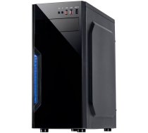 Chassis INTER-TECH B-42 Black Midi Tower, ATX, 2xUSB2.0, Blue LED strip, PSU optional