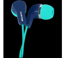 CANYON Stereo Earphones with inline microphone, Green+Blue