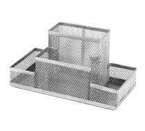 Galda organizators FORPUS, metālisks, 15.3x10.3x10cm, sudraba