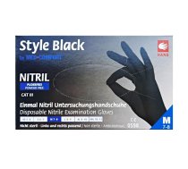 Nitrila cimdi Style Black, M izmērs, bez pūdera, melni, 100gab.